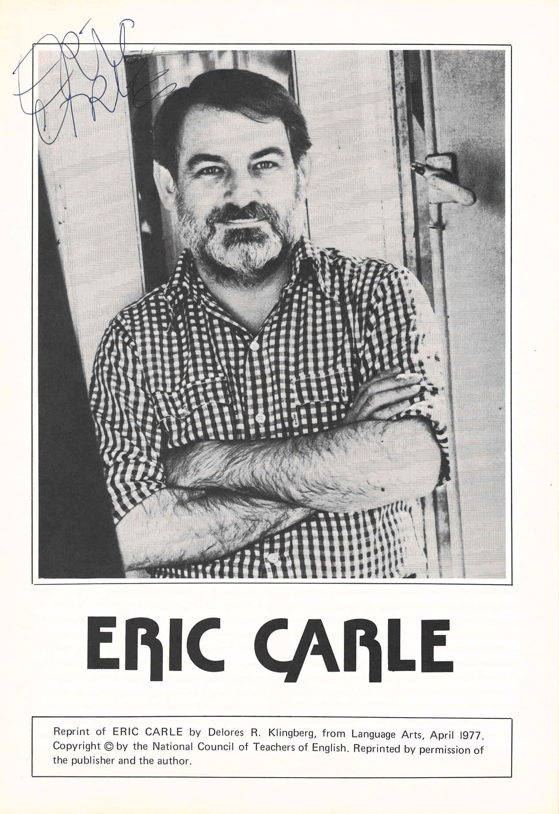 copy of photo of eric carle with artist autograph