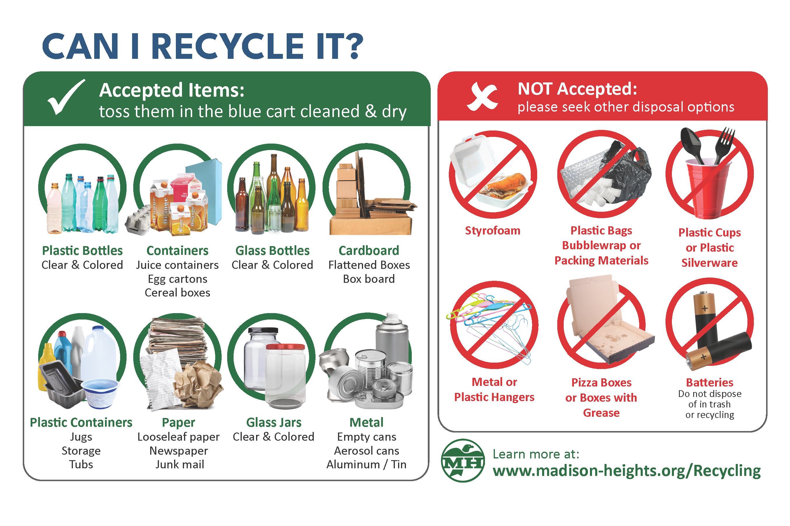 Flyer with information about recycling