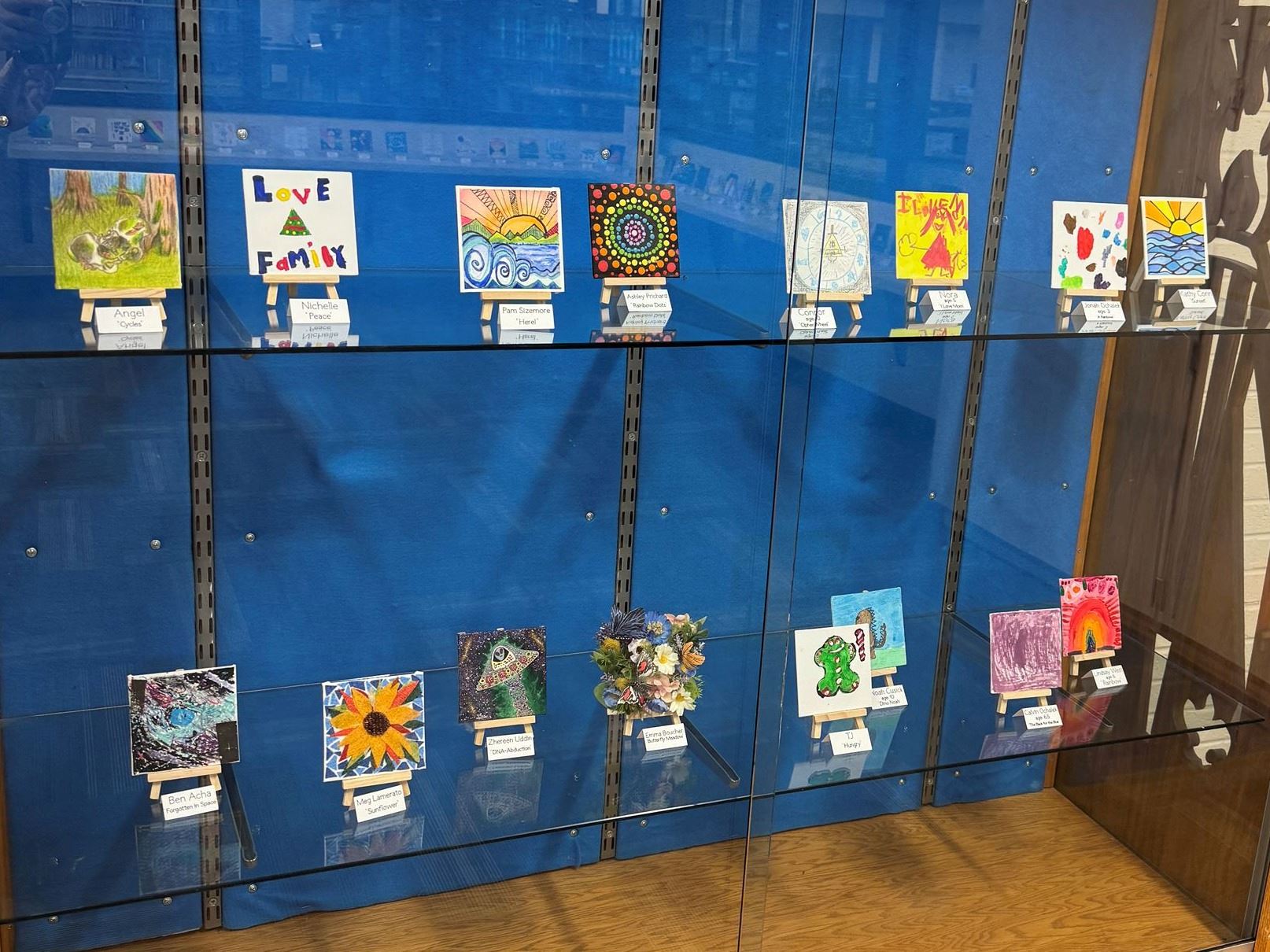 Tiny art pieces on display