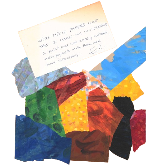 painted tissue paper strips from eric carle