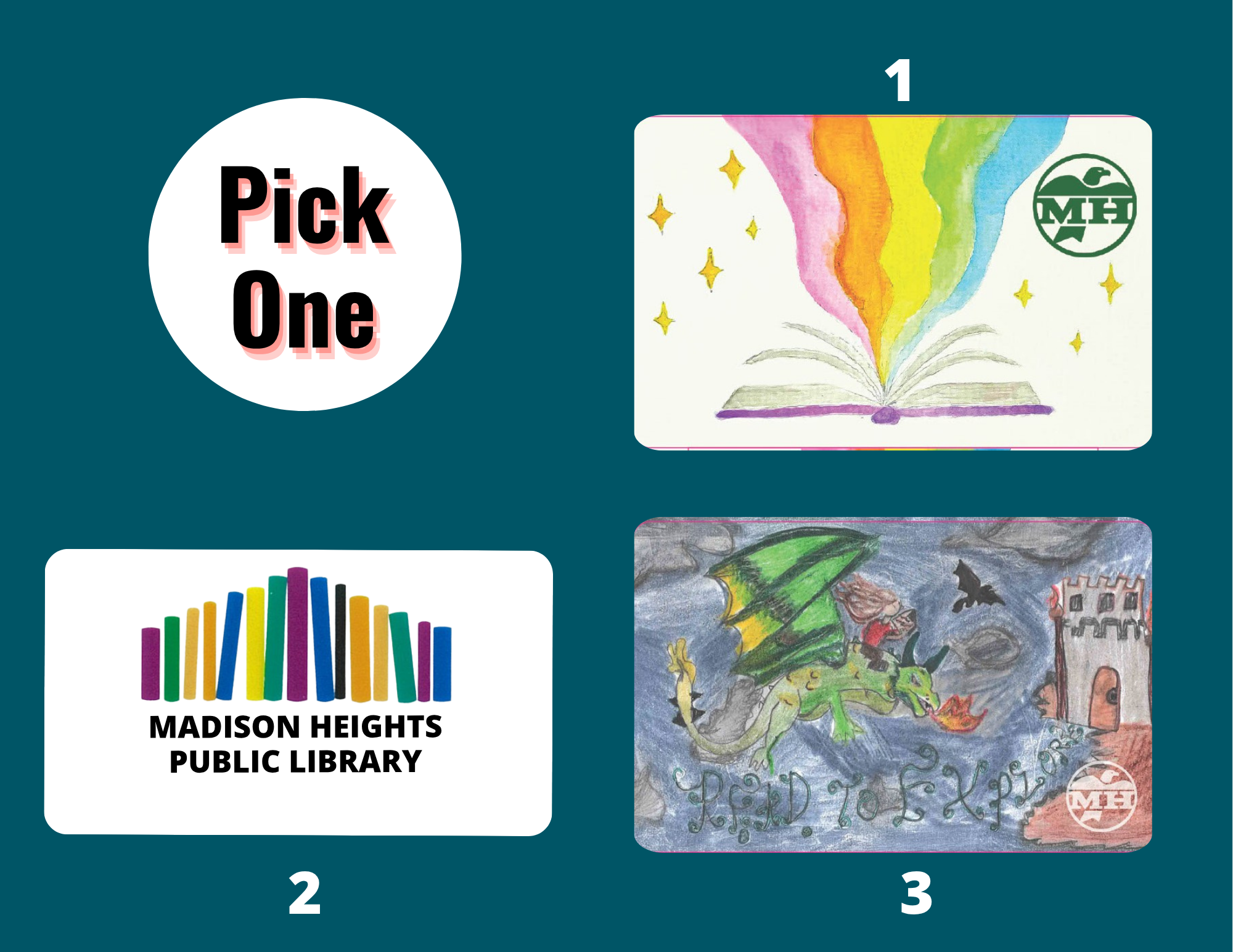 3 Library Card Choices  